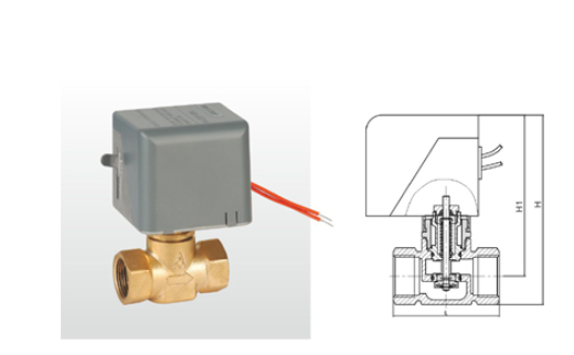埃美柯黃銅電動二通閥結(jié)構(gòu)圖
