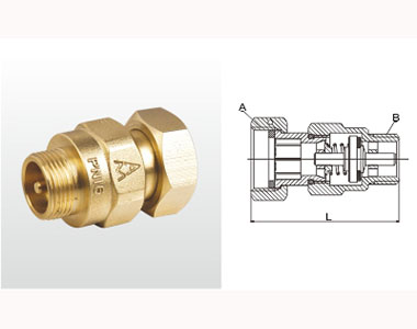 埃美柯黃銅立式止回閥結構圖