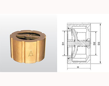 埃美柯黃銅消聲止回閥結構圖