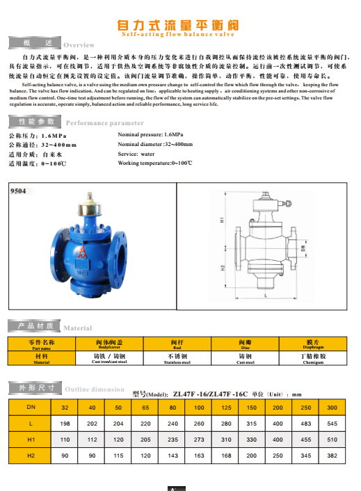 埃美柯自力式流量平衡閥參數圖